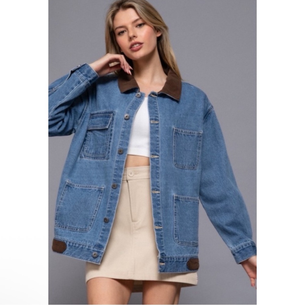 Active USA denim shirt jacket. S